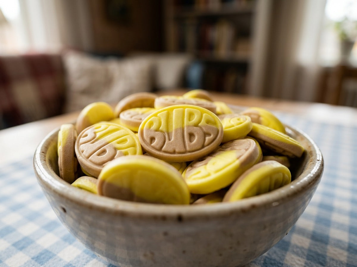 BUBS Banana Toffee OVALS Candy 2.8kg (98.77 oz) – Authentic Swedish Vegan Soft & Chewy Candy Bulk Box