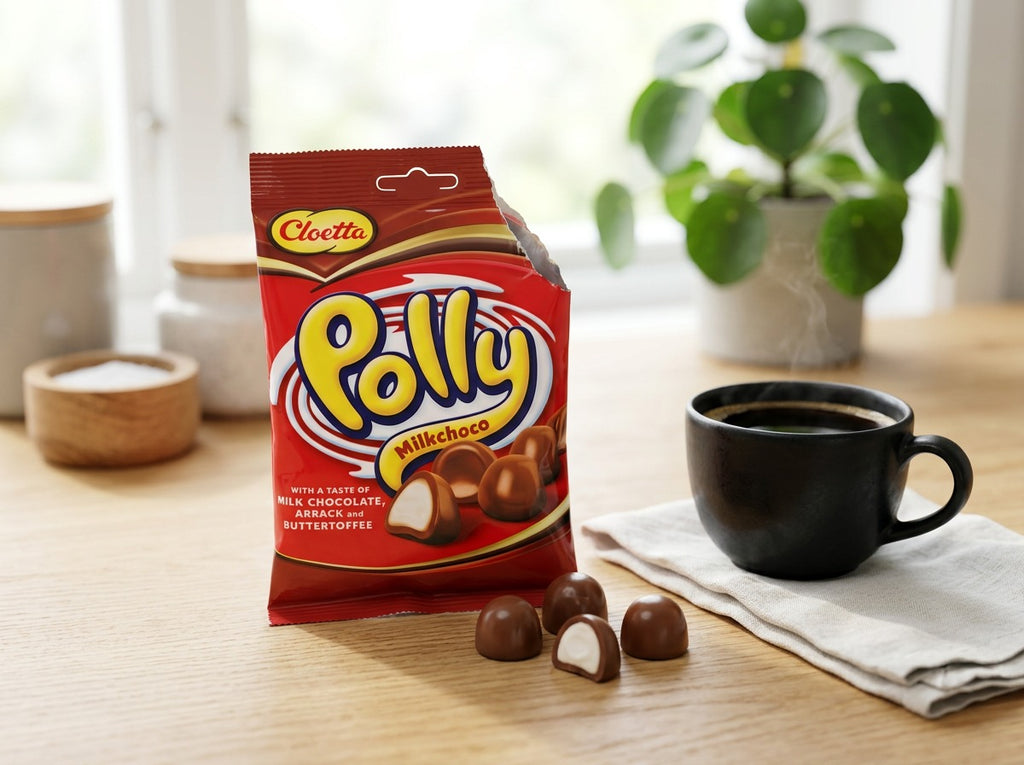 Cloetta Polly Röd Chocolate Candy 4 × 200g (4 × 7.05 oz) – Authentic Swedish Chocolate-Coated Foam Candy
