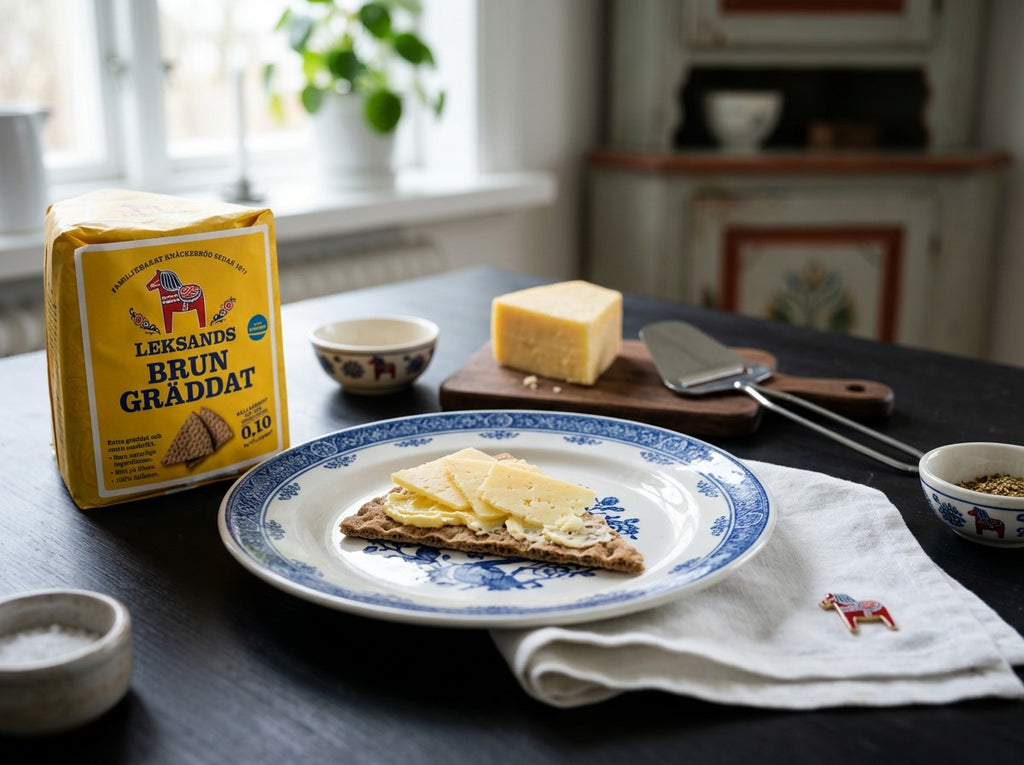 Leksands Brungräddat Knäckebröd Trekant 3 × 200g (3 × 7.05 oz) – Authentic Swedish Dark-Baked Triangle Rye Crispbread